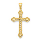 14k yellow gold 1 10ct real diamond cross pendant pm5077 010 ya