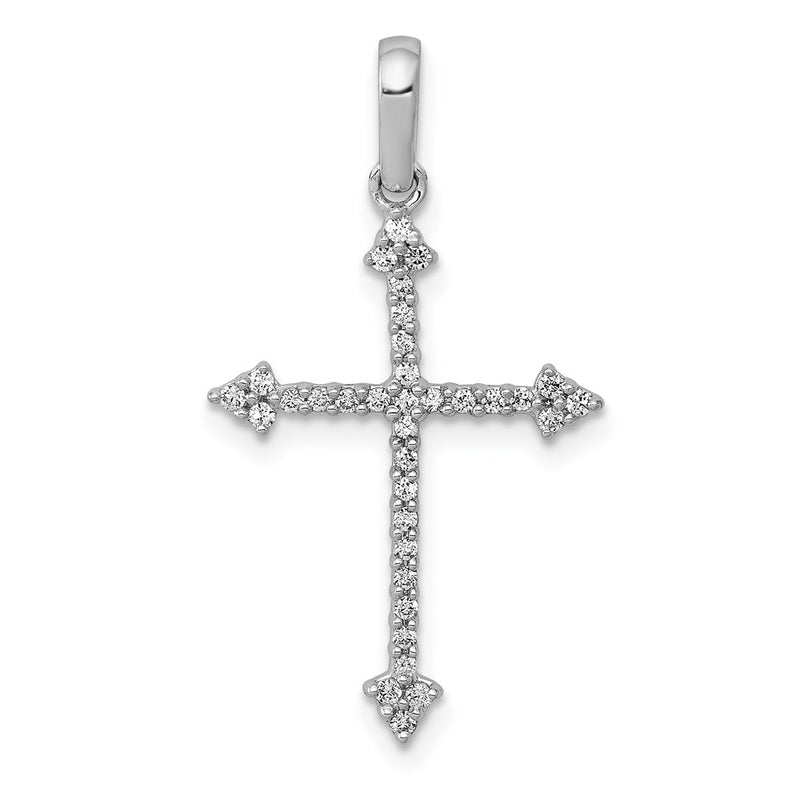 14k white gold 1 5ct real diamond cross pendant pm5078 020 wa
