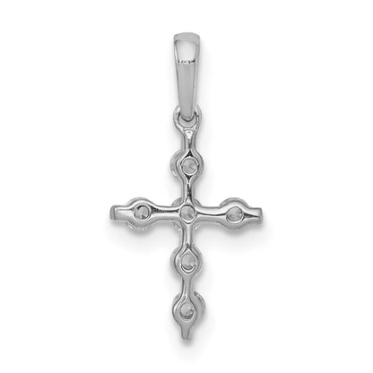 14k White Gold 1/6ct. Real Diamond Cross Pendant