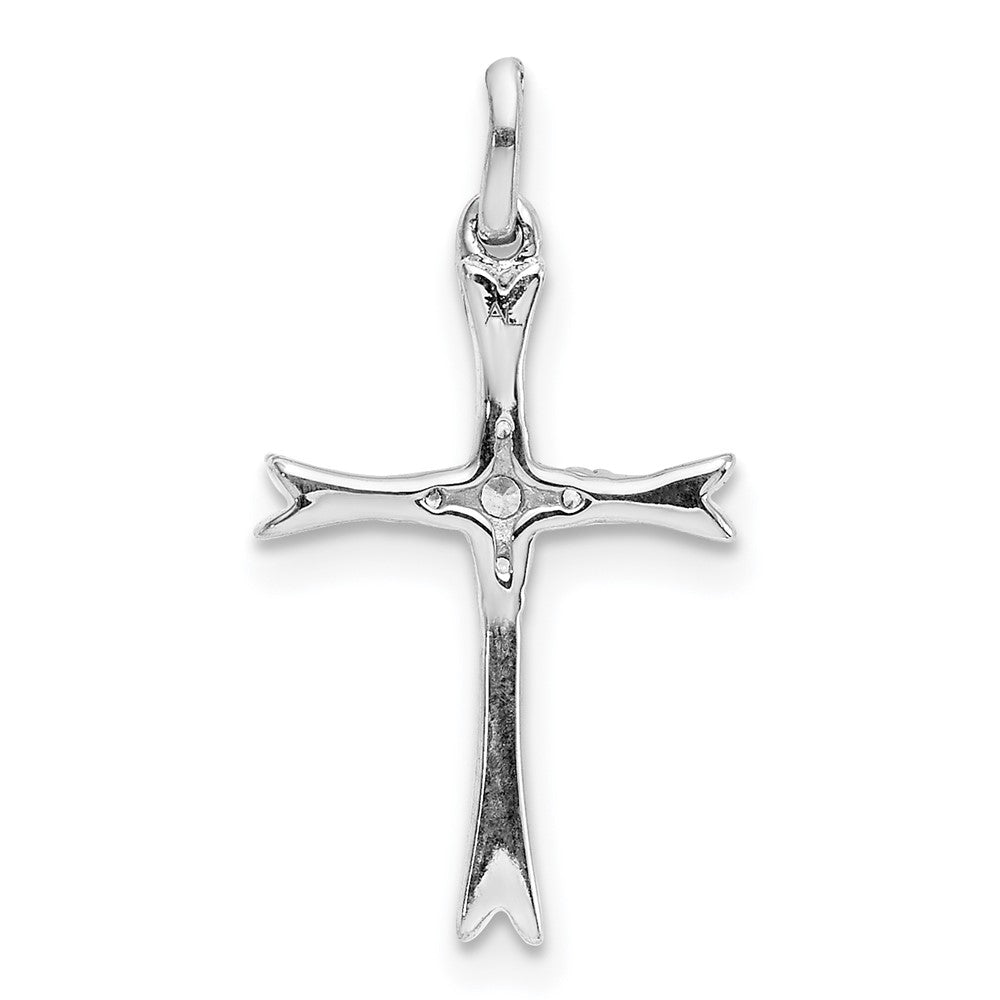 14k White Gold 1/15ct. Real Diamond Cross Pendant