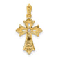 14k yellow gold 1 10ct real diamond fancy cross pendant pm5088 010 ya