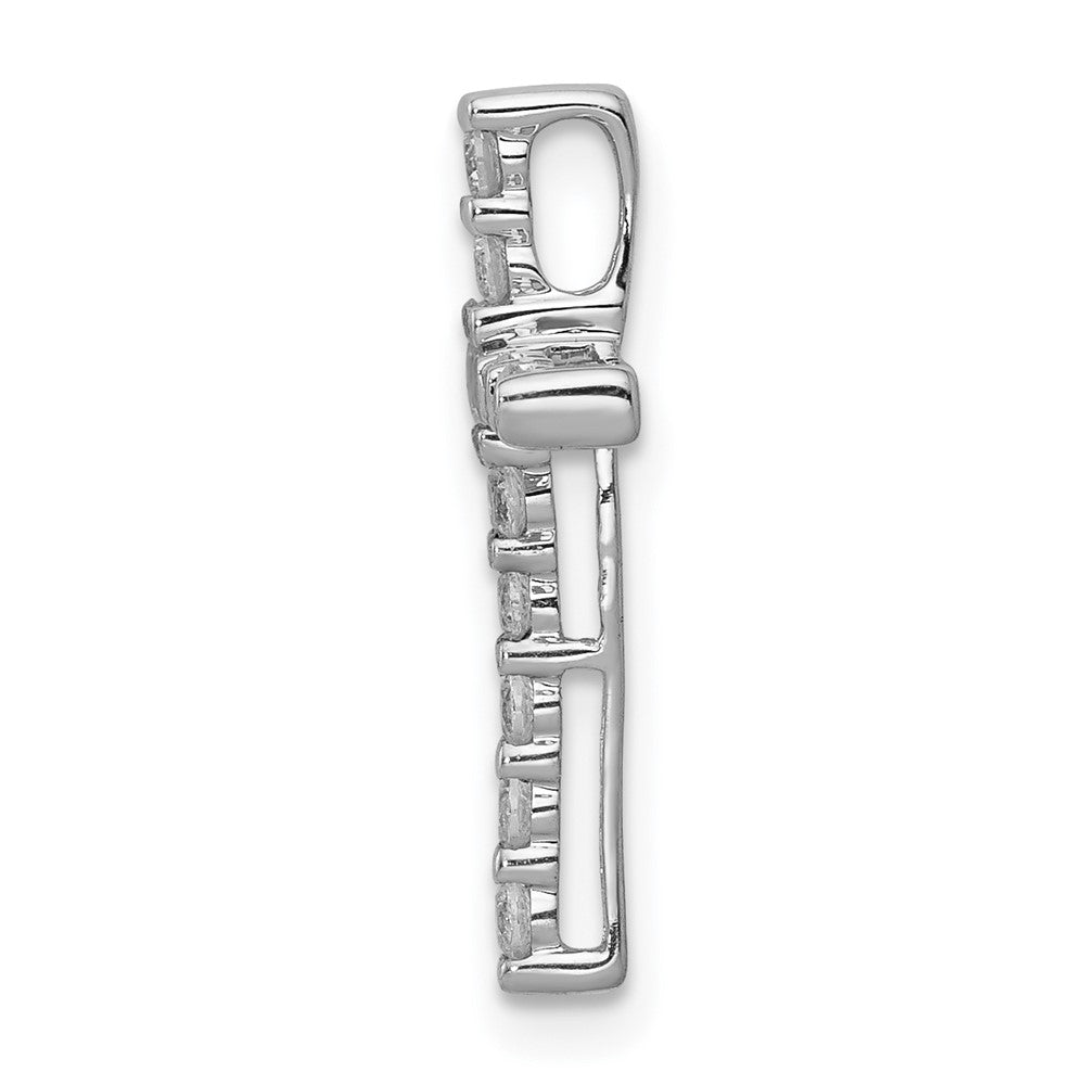 14k White Gold 1/4ct. Real Diamond Cross Chain Slide