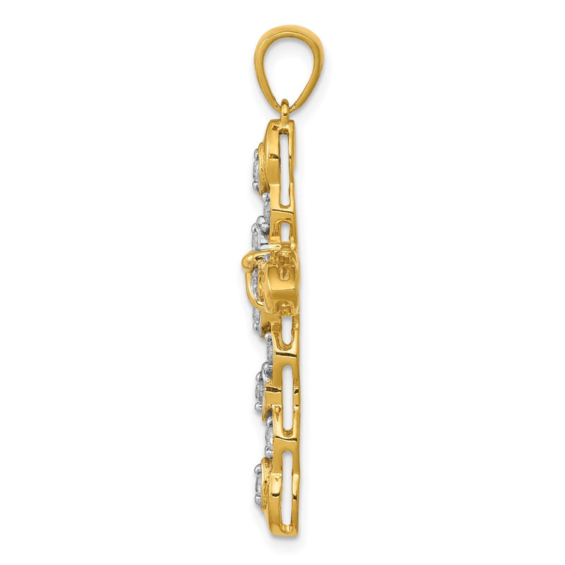 14K Yellow Gold 1/2ct. Real Diamond Cross Pendant