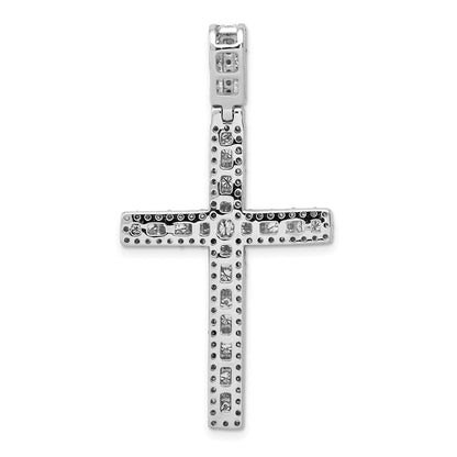 14k White Gold 1 1/10ct. Real Diamond Latin Cross Pendant