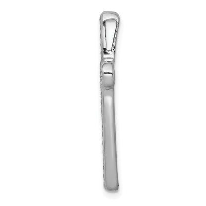 14k White Gold 1/2ct. Real Diamond Latin Cross Chain Slide