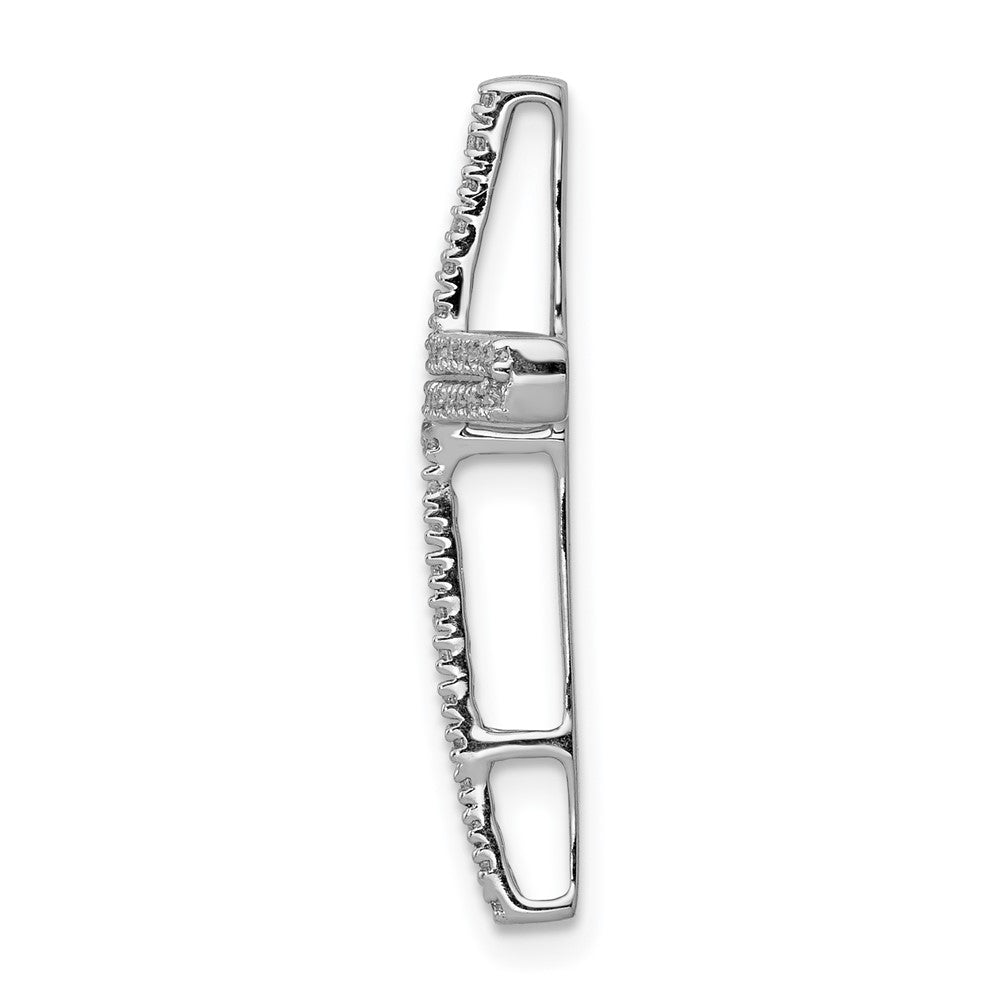 14k White Gold 1/4ct. Real Diamond Cross Chain Slide