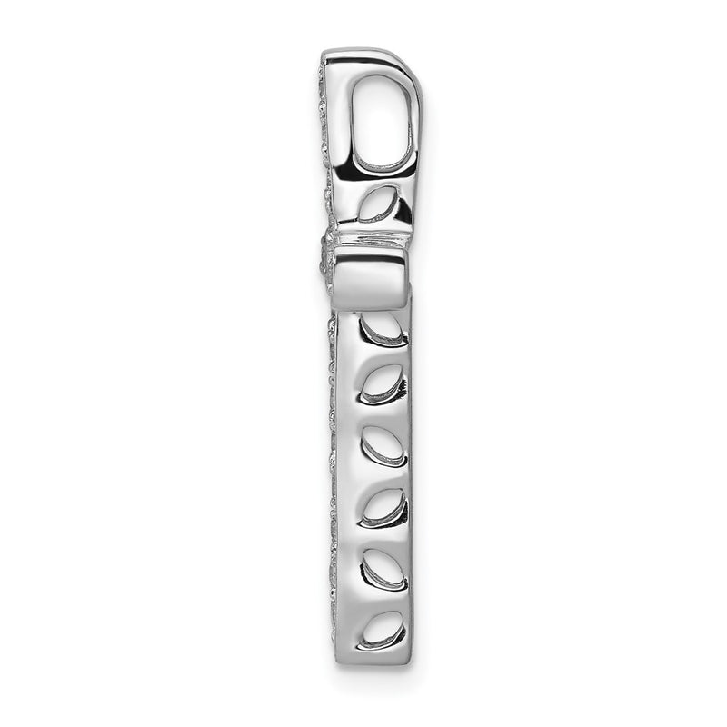 14k White Gold 3/8ct. Real Diamond Cross Chain Slide