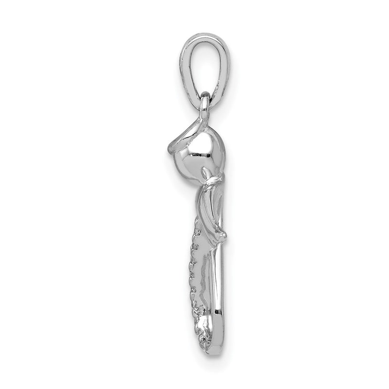 14k White Gold Real Diamond Infinity Angel Pendant