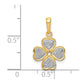 14K Yellow Gold .02ct.Real Diamond Four Leaf Clover Pendant