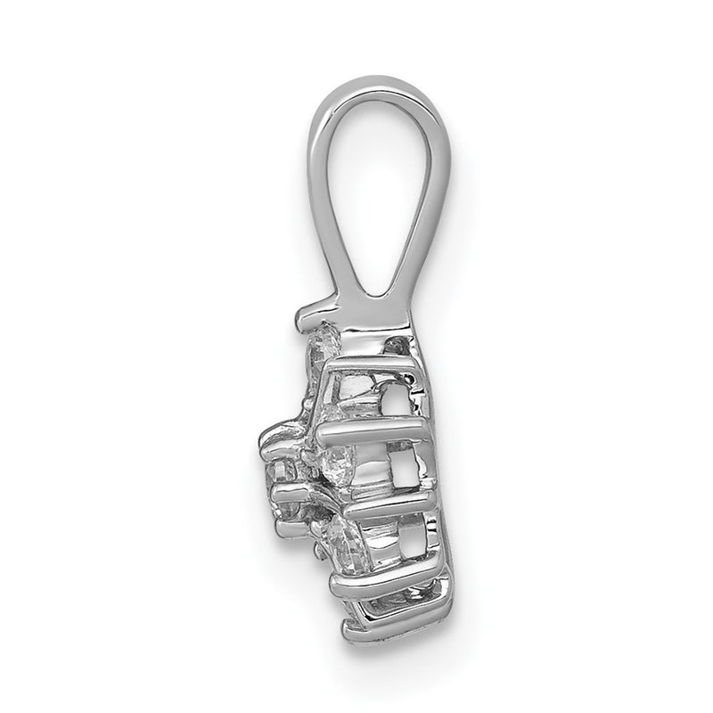 14k White Gold 1/4ct. Real Diamond Floral Pendant
