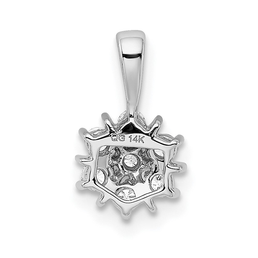 14k White Gold 1/4ct. Real Diamond Floral Pendant