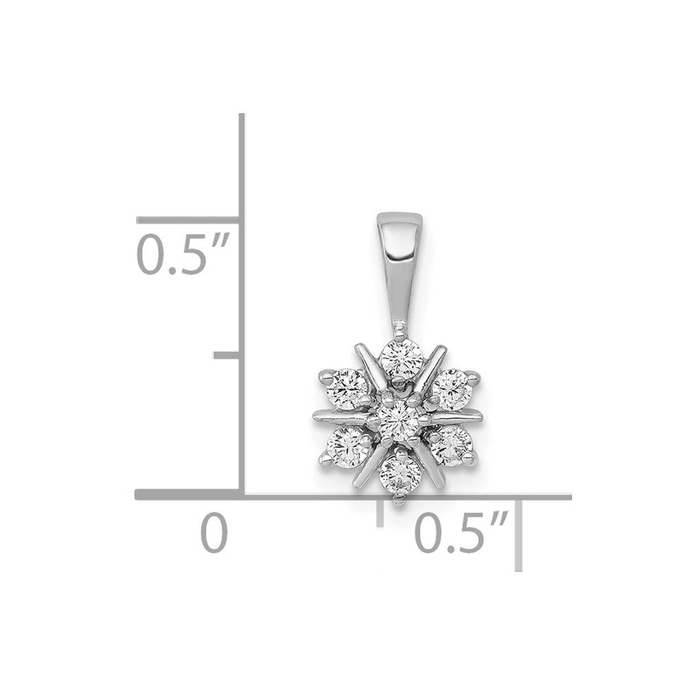 14k White Gold 1/4ct. Real Diamond Floral Pendant