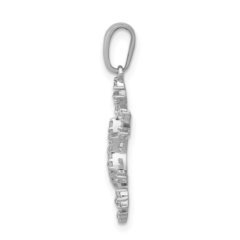 14k White Gold 1/6ct. Real Diamond Snowflake Pendant