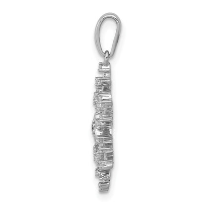 14k White Gold 1/6ct. Real Diamond Snowflake Pendant