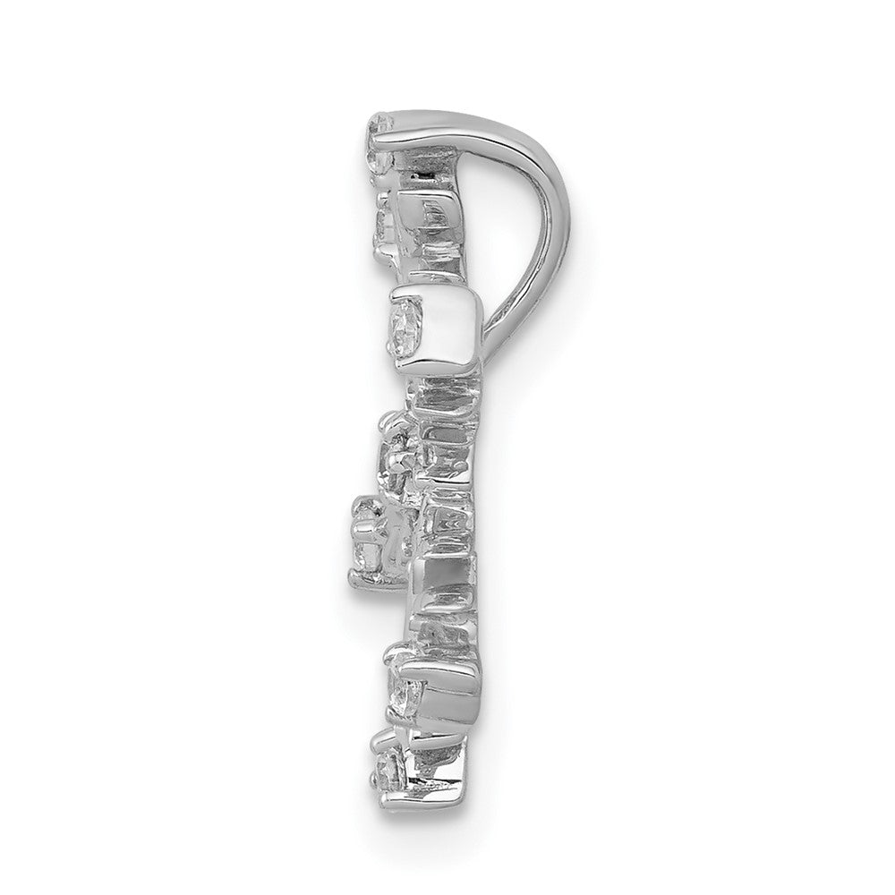 14k White Gold 1/6ct. Real Diamond Snowflake Chain Slide