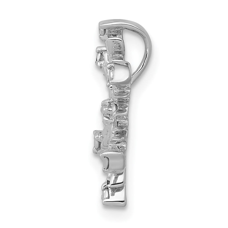 14k White Gold .01ct. Real Diamond Snowflake Chain Slide