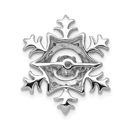 14k White Gold 3/8ct. Vibrant Moving Real Diamond Snowflake Pendant