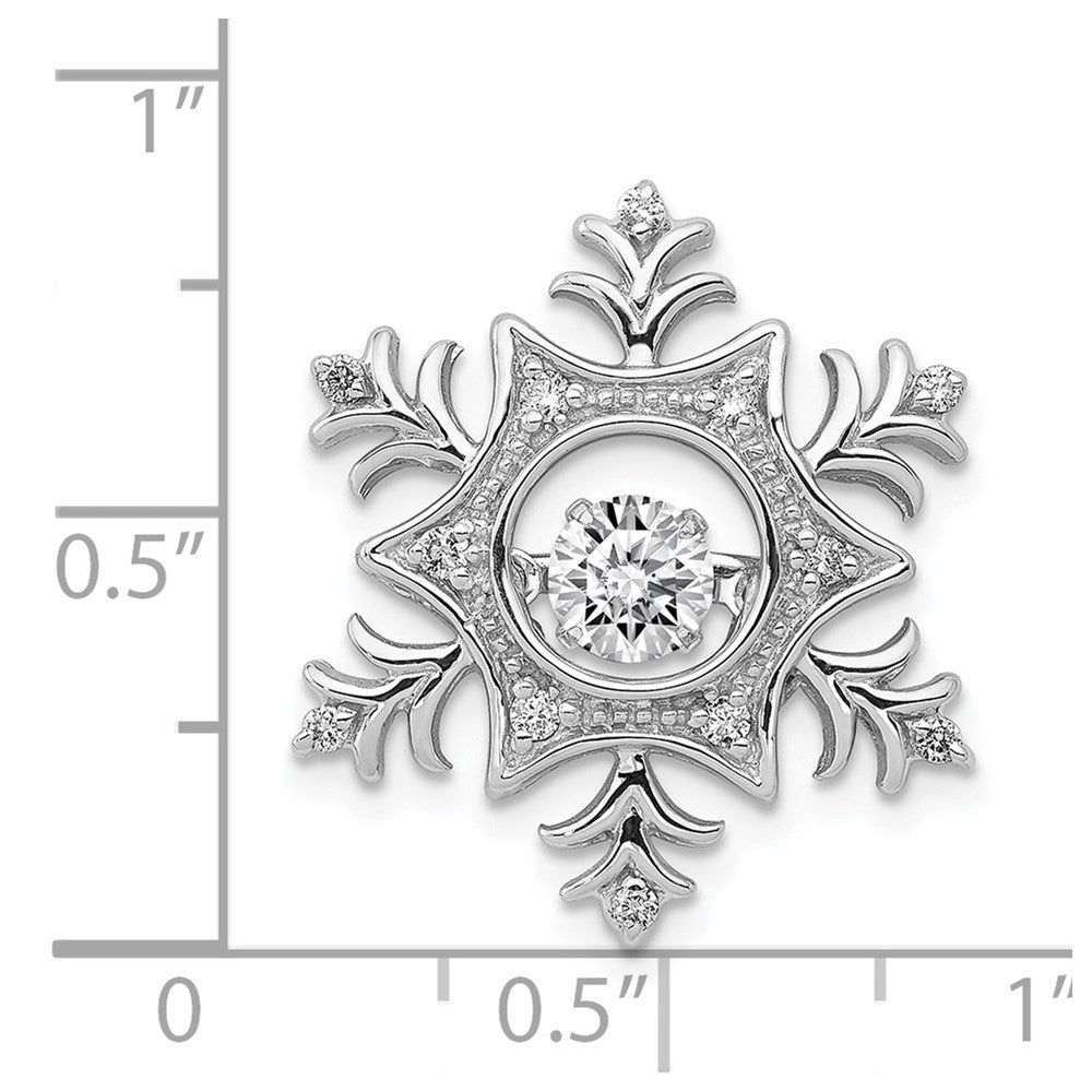 14k White Gold 3/8ct. Vibrant Moving Real Diamond Snowflake Pendant