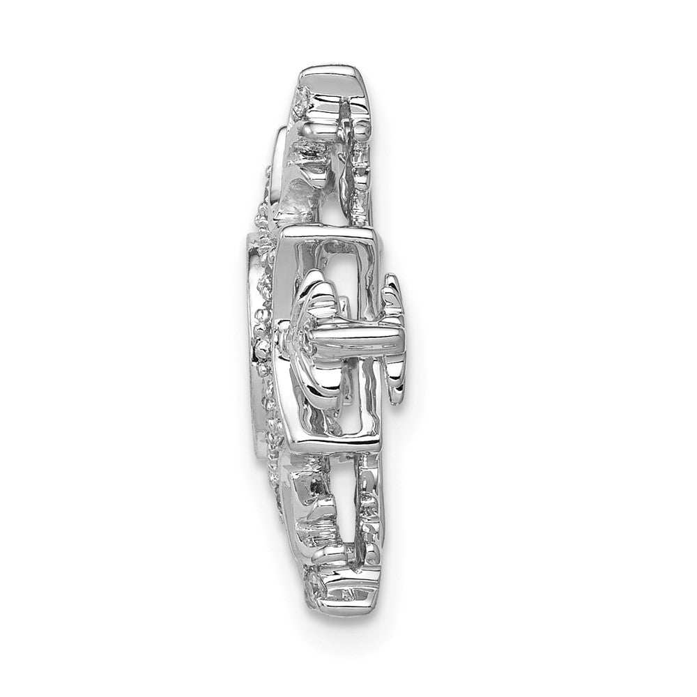 14k White Gold 1/6ct. Vibrant Moving Real Diamond Snowflake Pendant