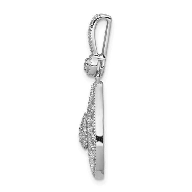 14k White Gold 1/6ct. Real Diamond Pendant