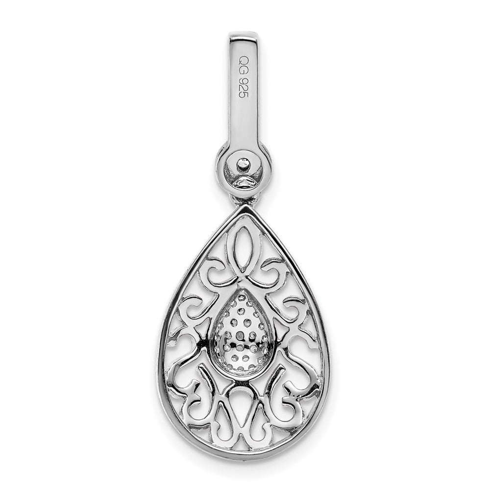 14k White Gold 1/6ct. Real Diamond Pendant