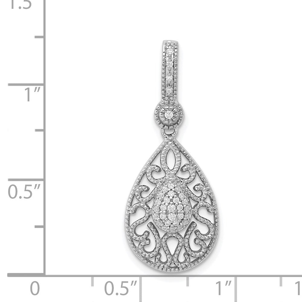 14k White Gold 1/6ct. Real Diamond Pendant