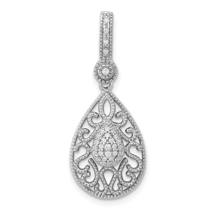 14k White Gold 1/6ct. Real Diamond Pendant