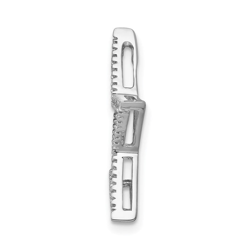 14k White Gold Large Real Diamond Star Chain Slide