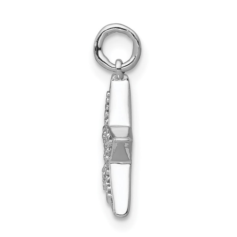 14k White Gold 1/20ct. Real Diamond Star Charm