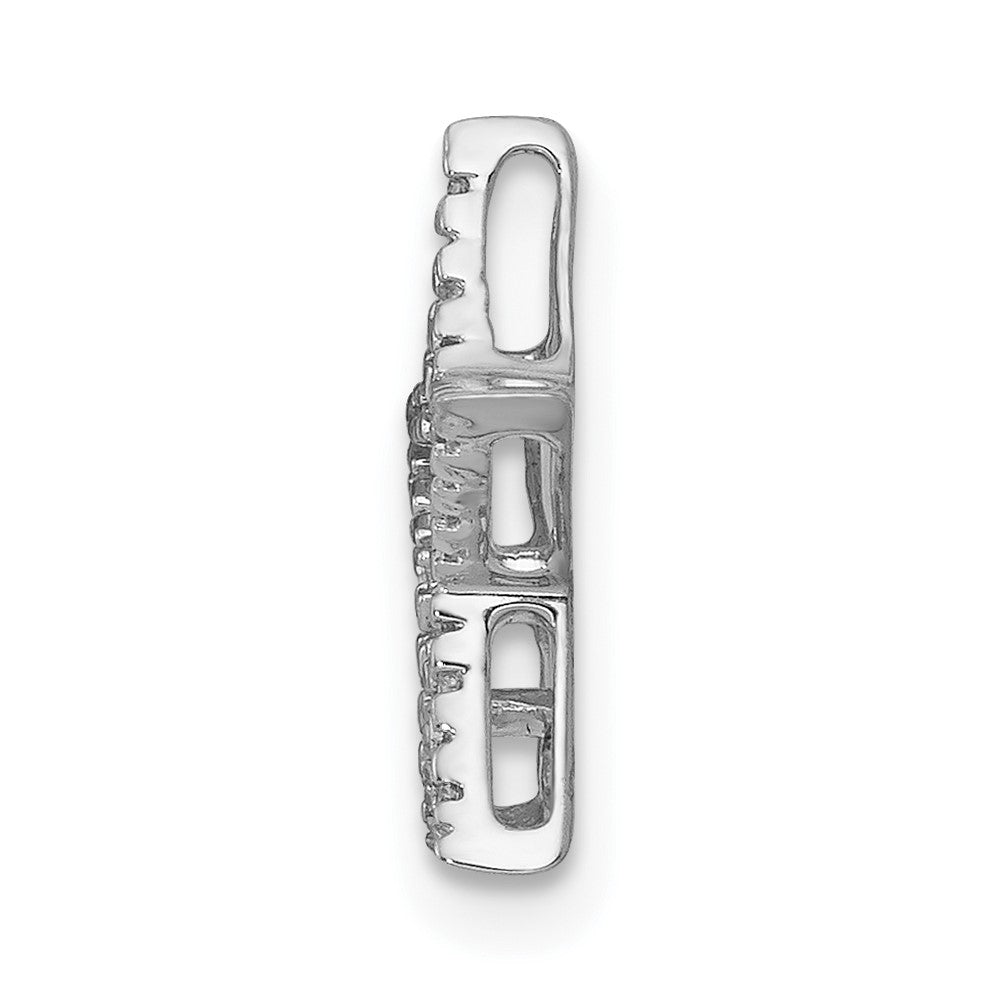 14k White Gold Small Real Diamond Star Chain Slide Pendant
