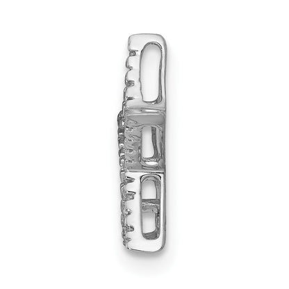 14k White Gold Small Real Diamond Star Chain Slide Pendant