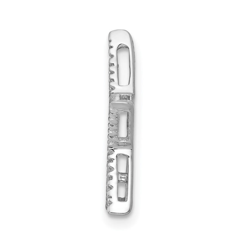 14k White Gold Real Diamond Star Chain Slide