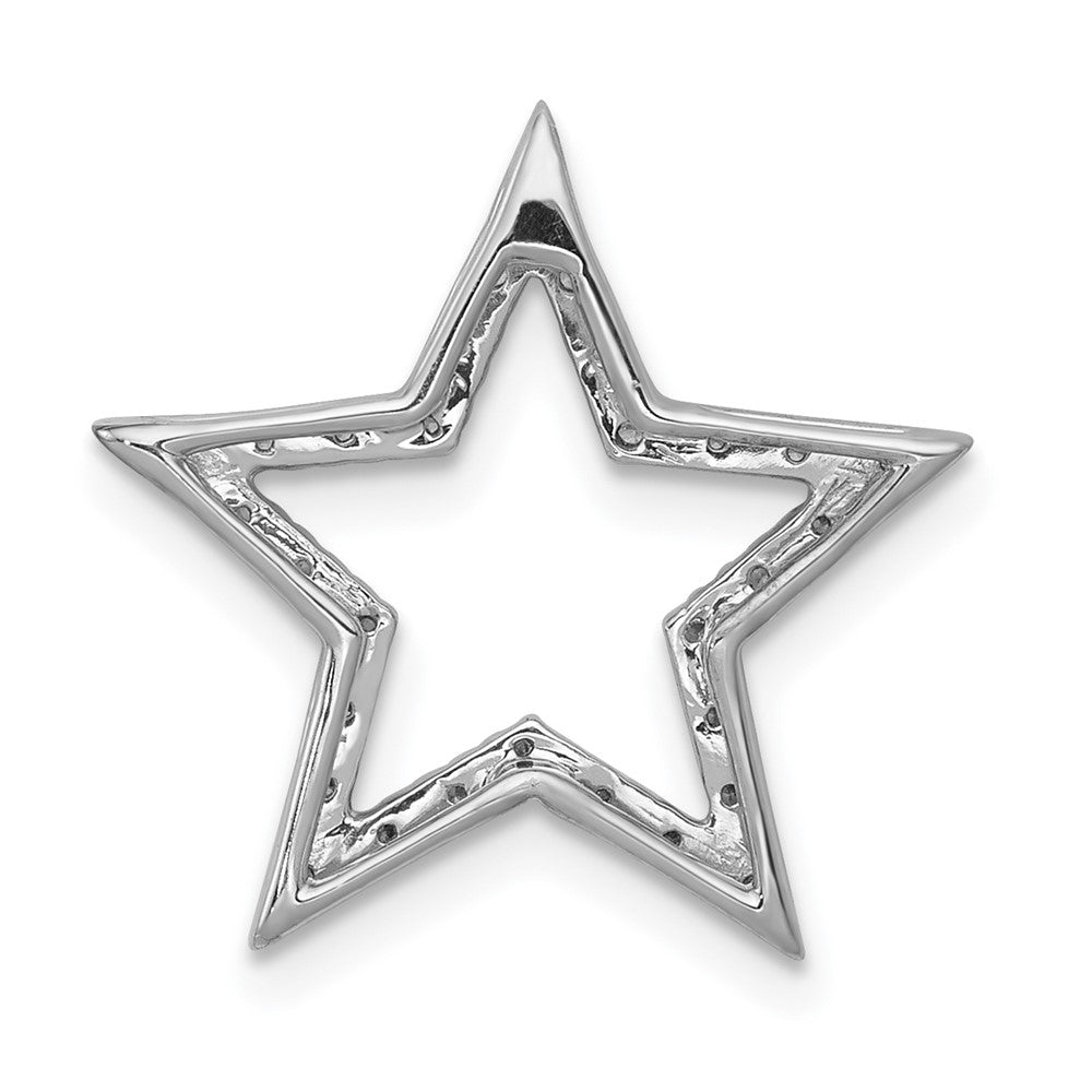 14k White Gold Real Diamond Star Chain Slide