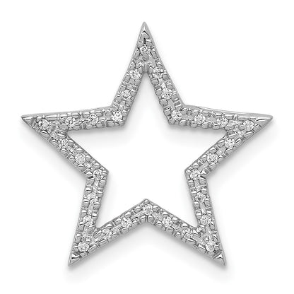 14k White Gold Real Diamond Star Chain Slide