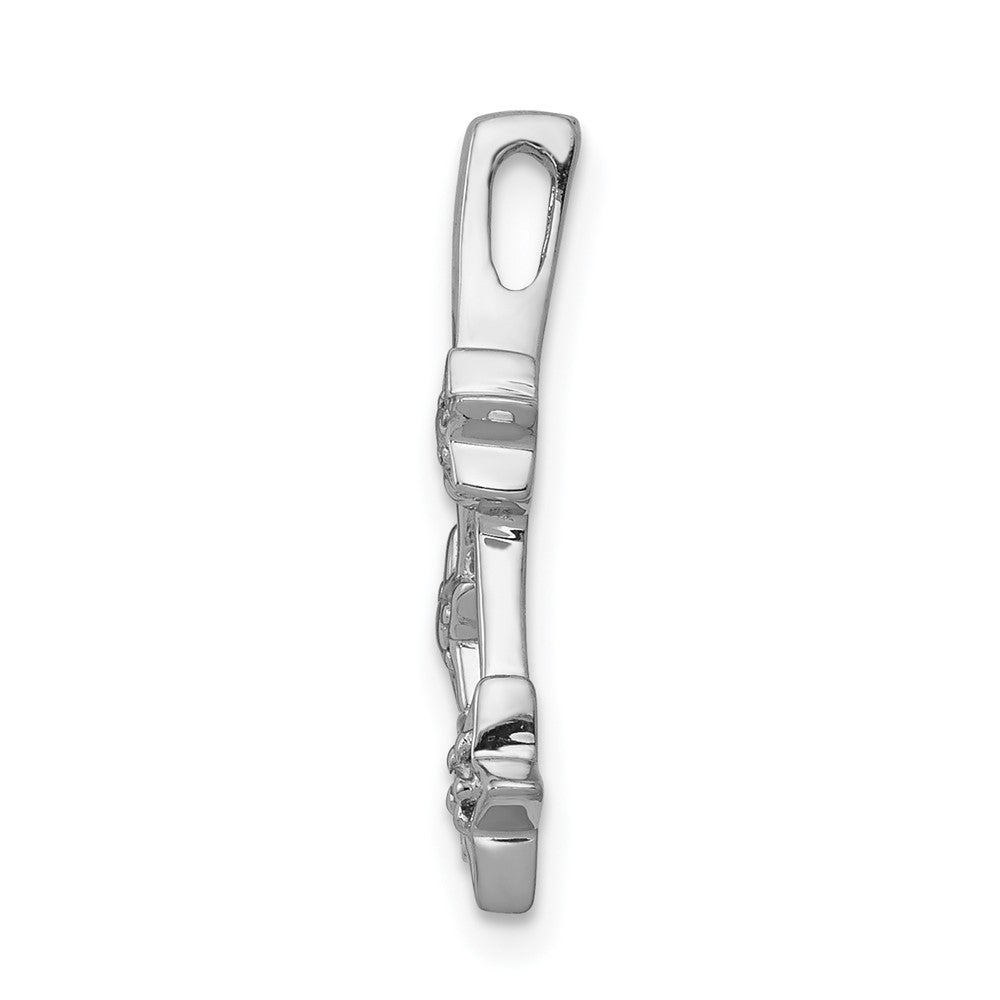 14k White Gold Real Diamond Shooting Stars Chain Slide