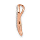 Solid 14k Rose Gold Simulated CZ Awareness Chain Slide