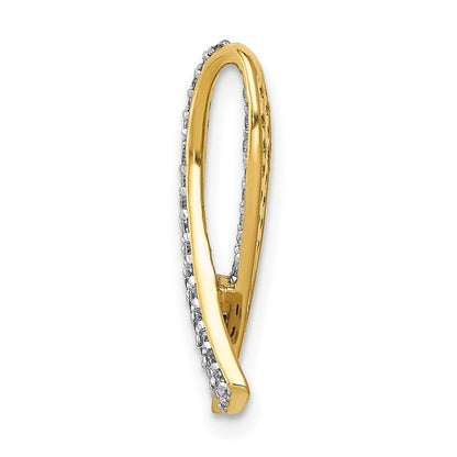 14K Yellow Gold Real Diamond Awareness Pendant