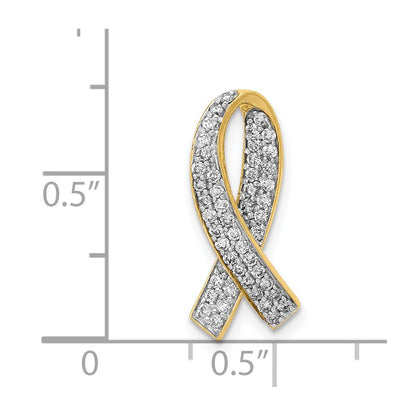 14K Yellow Gold Real Diamond Awareness Pendant