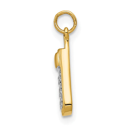 14K Yellow Gold Real Diamond Cell Phone Charm