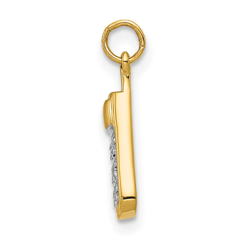 14K Yellow Gold Real Diamond Cell Phone Charm
