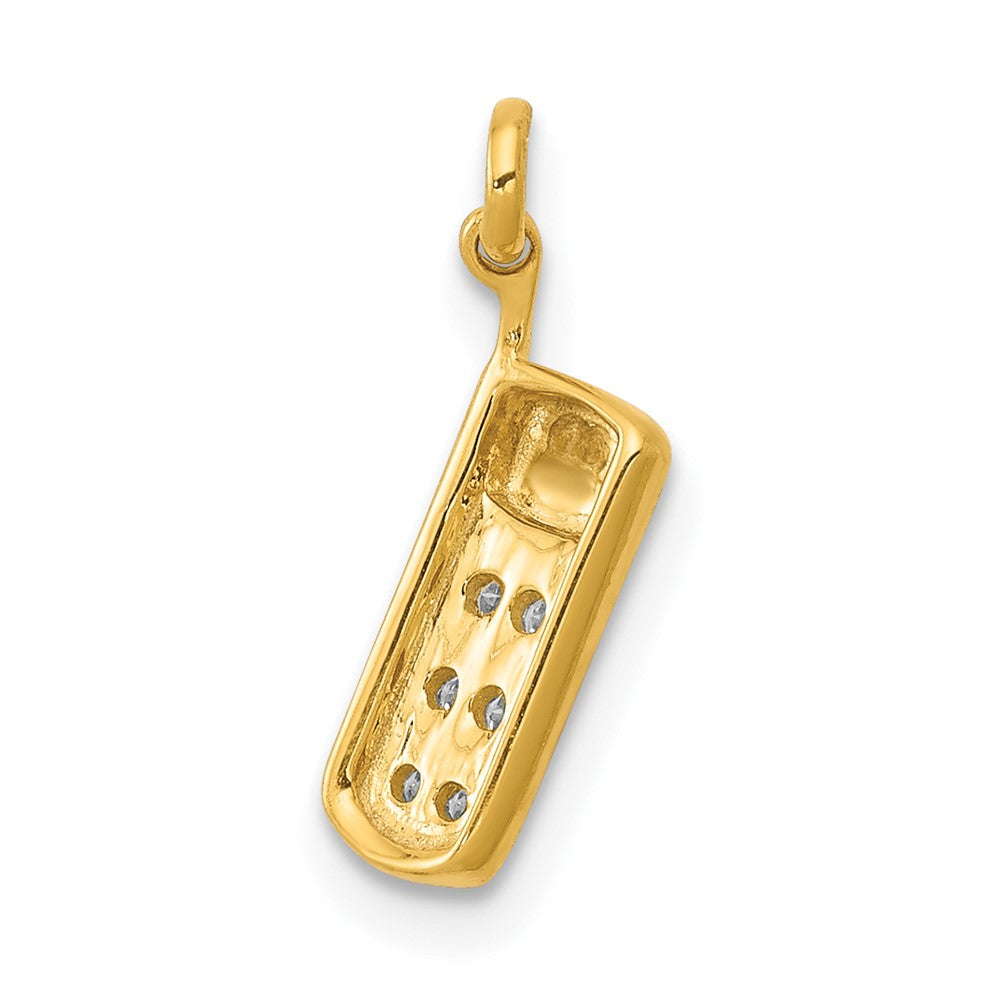 14K Yellow Gold Real Diamond Cell Phone Charm