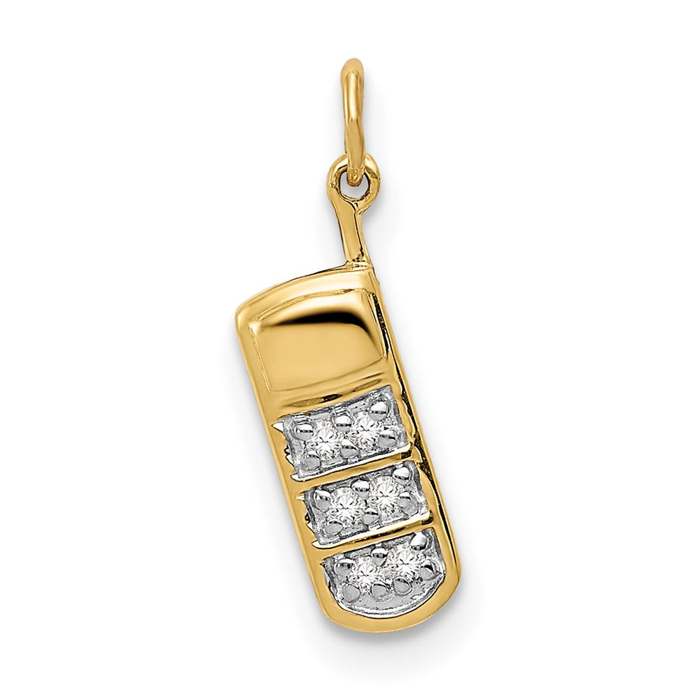 14K Yellow Gold Real Diamond Cell Phone Charm