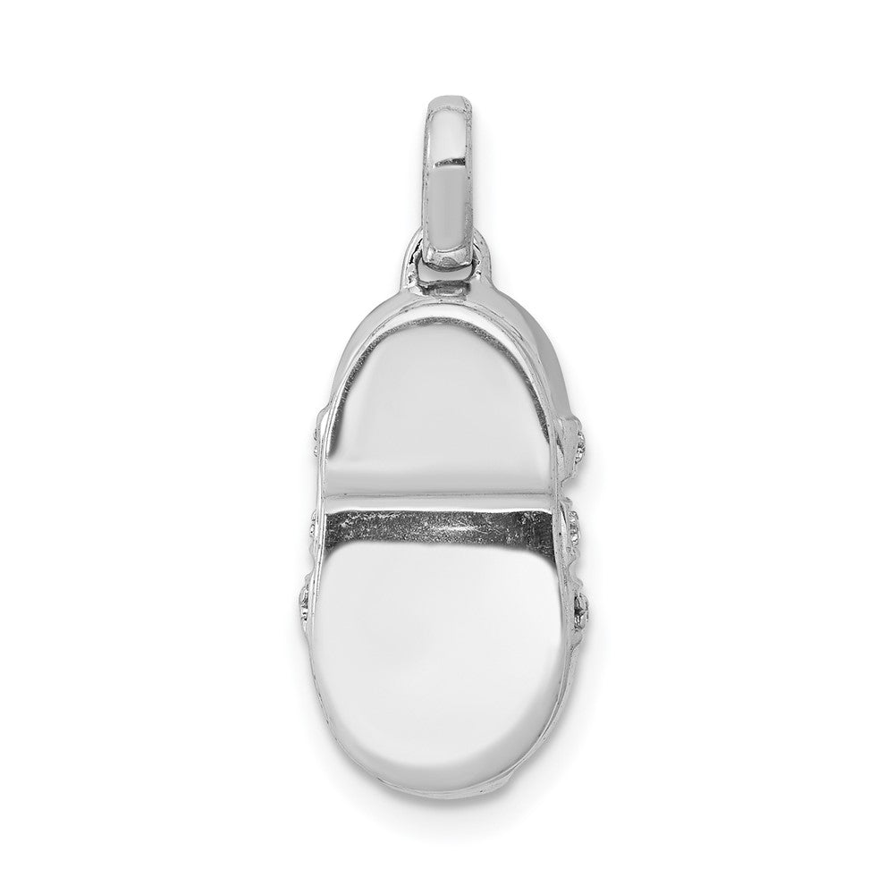 14k White Gold Real Diamond Baby Boy Shoe Pendant