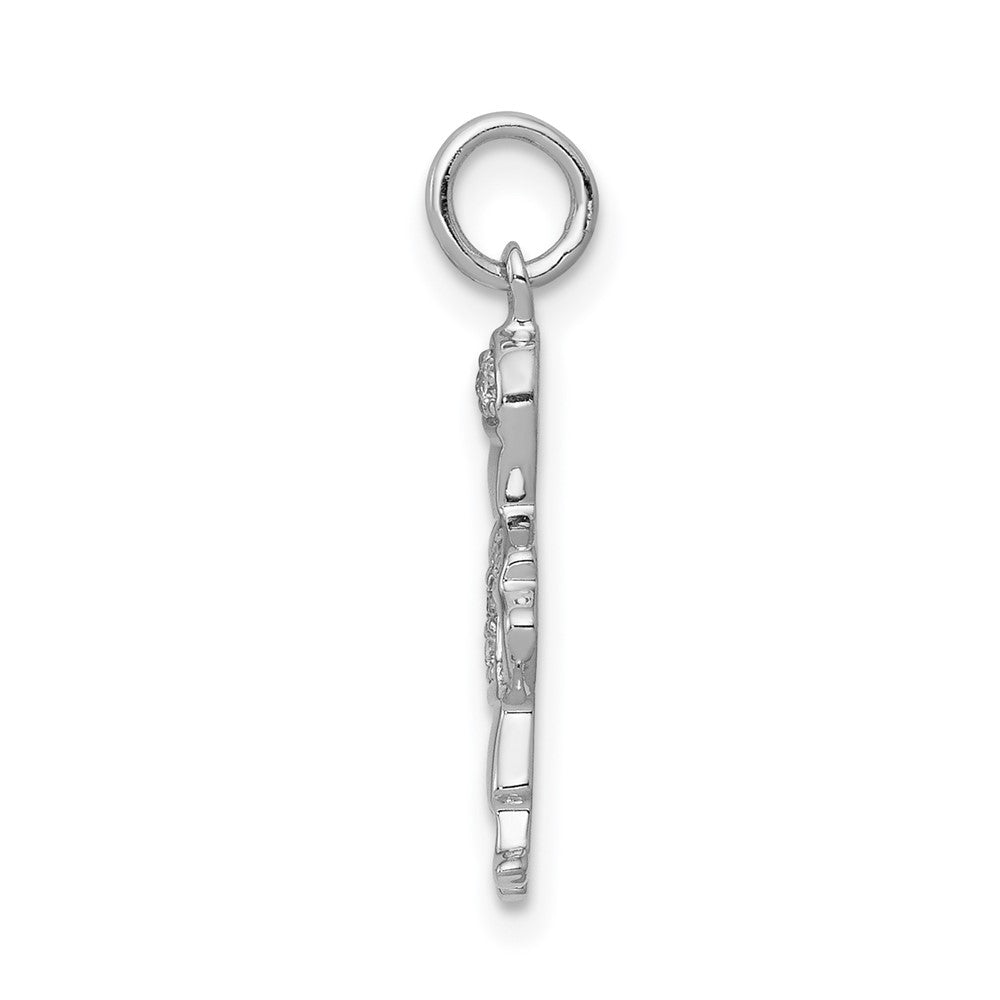 14k White Gold Real Diamond Boy Charm