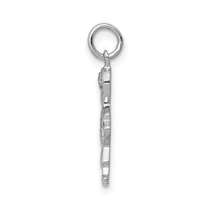14k White Gold Real Diamond Boy Charm