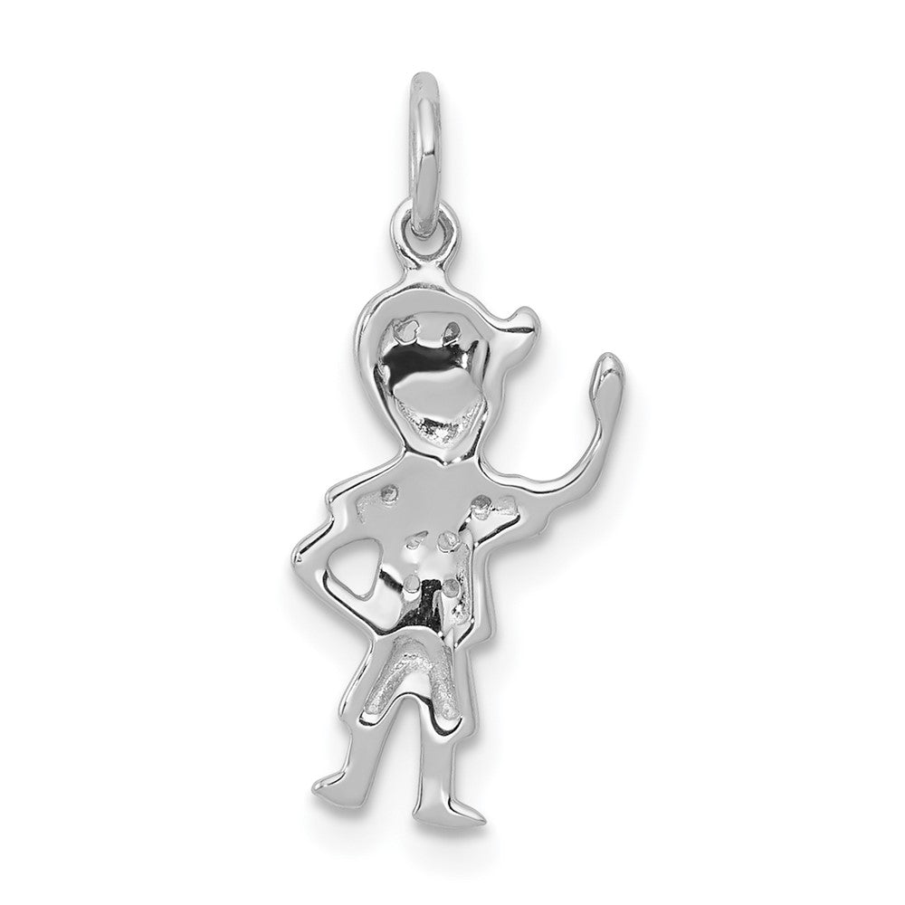 14k White Gold Real Diamond Boy Charm