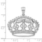 14k White Gold Real Diamond Crown Pendant