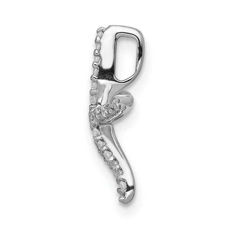 14k White Gold 1/8ct. Real Diamond Starfish Chain Slide