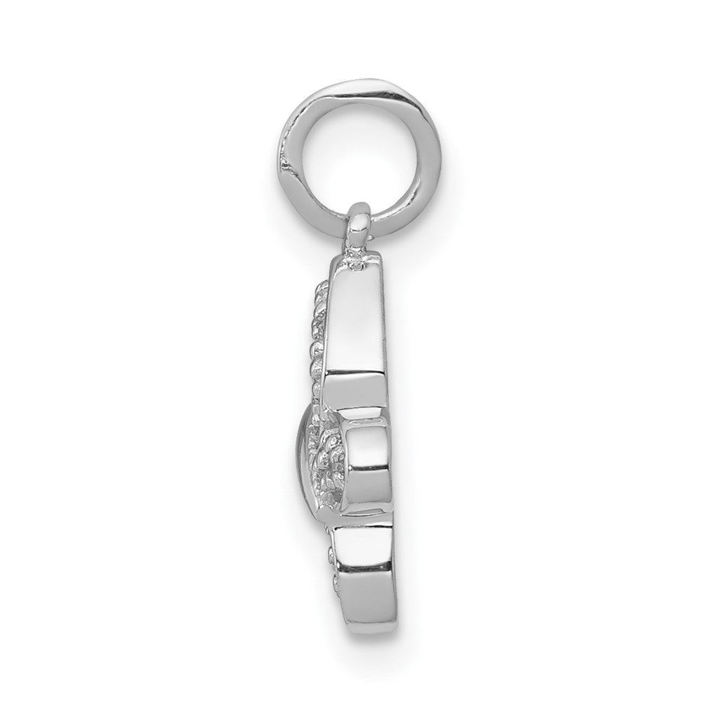 14k White Gold Real Diamond Butterfly Charm