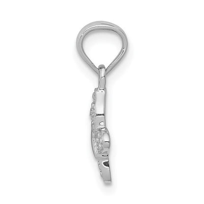 14k White Gold .01ct. Real Diamond Butterfly Pendant